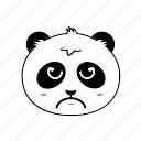 emoticon, face, panda, angry, animal, avatar, expression