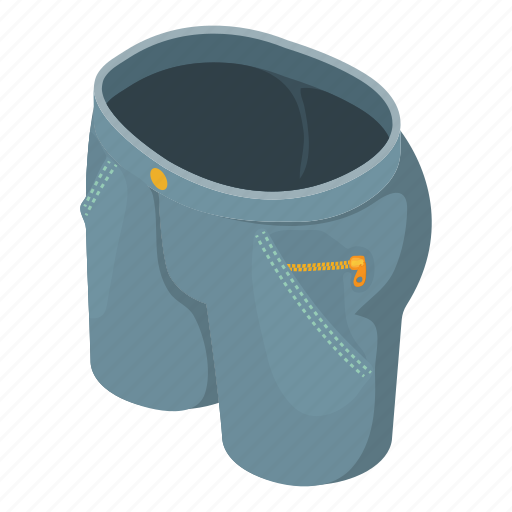 Clothes, gray, isometric, jeans, object, pants, short icon - Download on Iconfinder