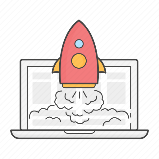 Laptop, launch, live, project, rocket, success, website icon - Download on Iconfinder
