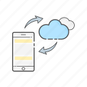 cloud, phone, computing, mobile, server, storage, sync 