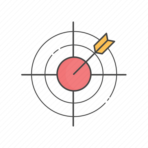 Aim, arrow, bullseye, project, project goal, strategy, target icon - Download on Iconfinder