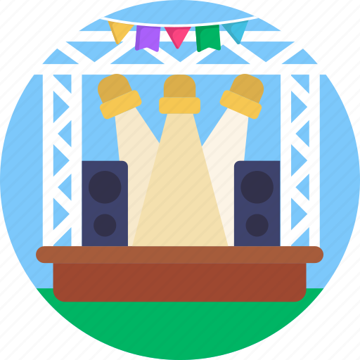 Stage, festival, performance, parade, lights, celebration, party icon - Download on Iconfinder