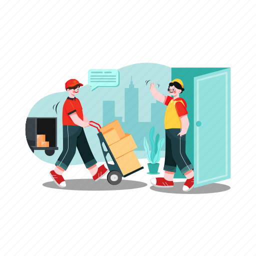 Delivery man, fast food, fast delivery, carry, courier, parcel, tracking illustration - Download on Iconfinder