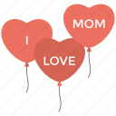 balloon, greeting, heart, mom love, mothers day