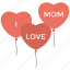 balloon, greeting, heart, mom love, mothers day 