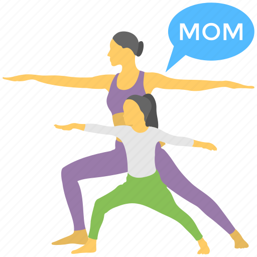Exercise activity, fun play, mom and daughter, mother care, motherhood icon - Download on Iconfinder