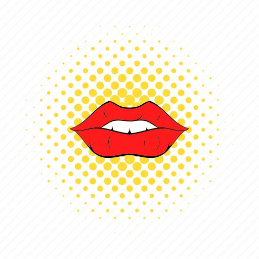 Beauty, comics, female, lip, makeup, mouth, red icon - Download on Iconfinder