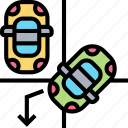 parallel, parking, space, car, transport