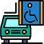 car, with, wheelchair, symbol 