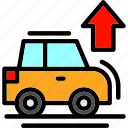 car, with, up, arrowvehicle, pointing, upcar, direction, symbolcar, arrowupward