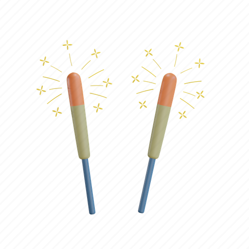 Sparkler, firework, fireworks, firecracker, light, explosion 3D illustration - Download on Iconfinder
