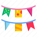 flags, birthday, anniversry, party, celebration