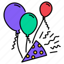balloon, confetti, balloons, celebration, fun, decoration, birthday, party 