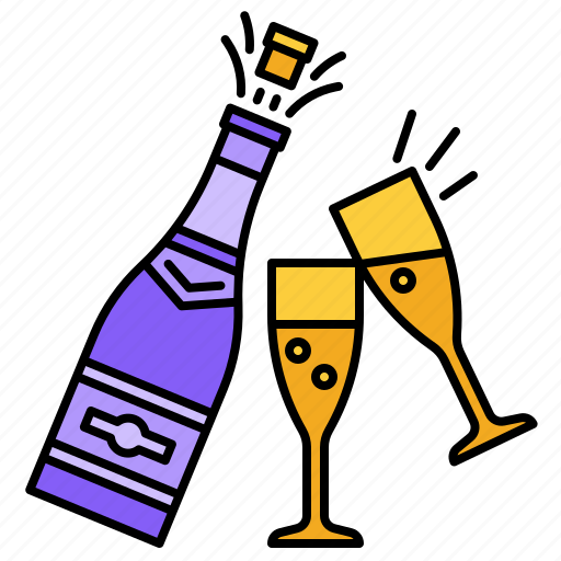 Champagne, cheers, party, restaurant, glass, alcoholic, drink icon - Download on Iconfinder
