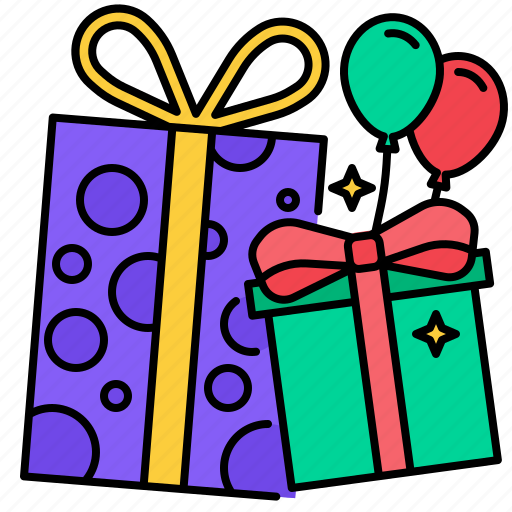 Gifts, gift, balloon, christmas, birthday, party, surprise icon - Download on Iconfinder