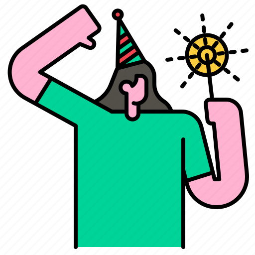Women, party, sparkle, new, year, firework, celebration icon - Download on Iconfinder
