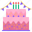 cake, birthday, birthdays, bakery, pop, party, food, candles, garland 