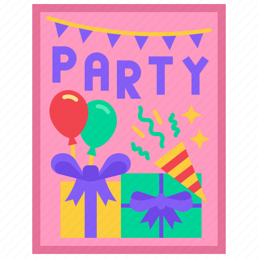 Invitation, card, party, birthday, celebration, greeting, balloon icon - Download on Iconfinder
