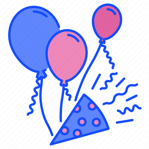Balloon, confetti, balloons, celebration, fun, decoration, birthday icon - Download on Iconfinder