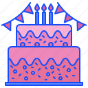cake, birthday, birthdays, bakery, pop, party, food, candles, garland