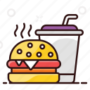 burger, burger with drink, fast, fast food, food, hamburger, junk food