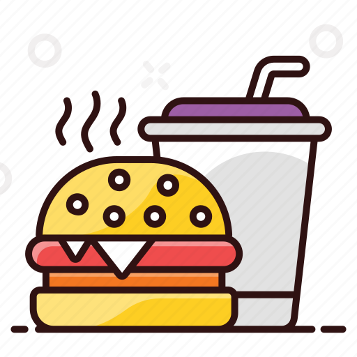 Burger, burger with drink, fast, fast food, food, hamburger, junk food icon - Download on Iconfinder
