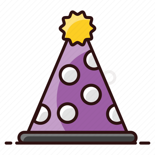 Birthday cap, cap, cone hat, headgear, headwear, party, party cap icon - Download on Iconfinder