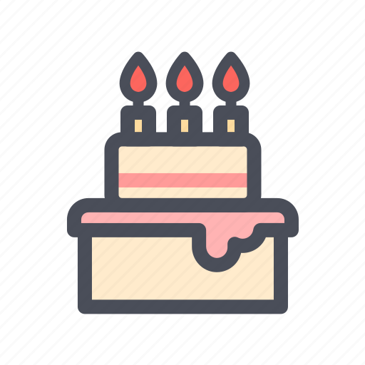 Birthday, cake, celebrate, color, entertain, happy, party icon - Download on Iconfinder