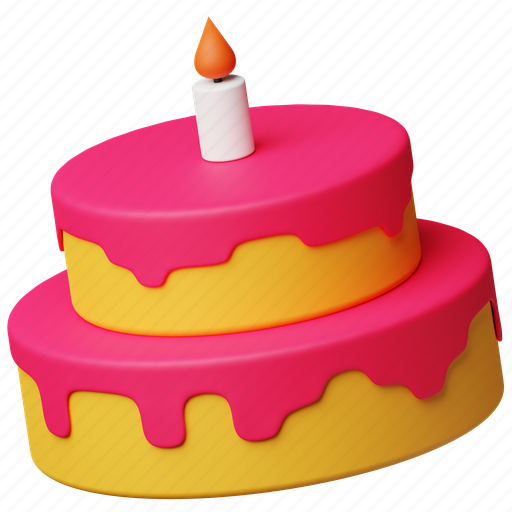 Cake, party, decoration, birthday, wedding, holiday, celebration 3D illustration - Download on Iconfinder