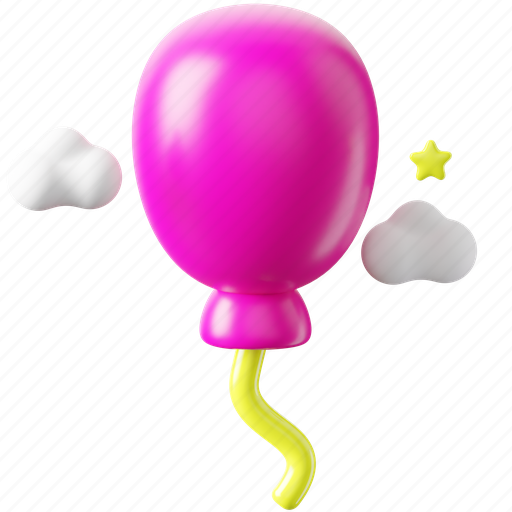 Balloon, celebration, party, decoration, air, balloons, birthday 3D illustration - Download on Iconfinder