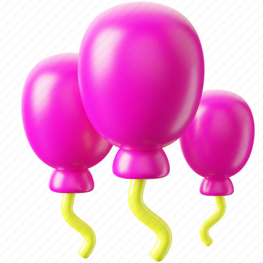 Balloon, celebration, party, decoration, air, balloons, birthday 3D illustration - Download on Iconfinder