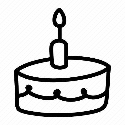 Birthday, cake, candle, decorated, lit, party icon - Download on Iconfinder