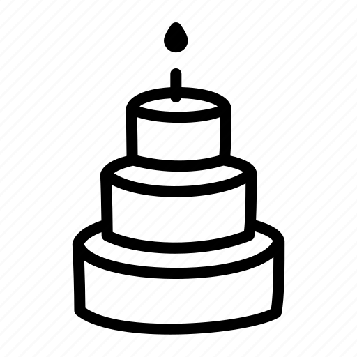 Birthday, cake, candle, layered, lit, party, three icon - Download on Iconfinder