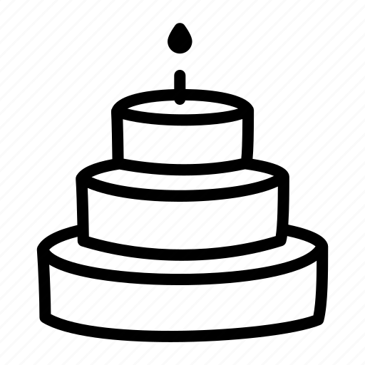 Birthday, cake, candle, layered, lit, party, three icon - Download on Iconfinder