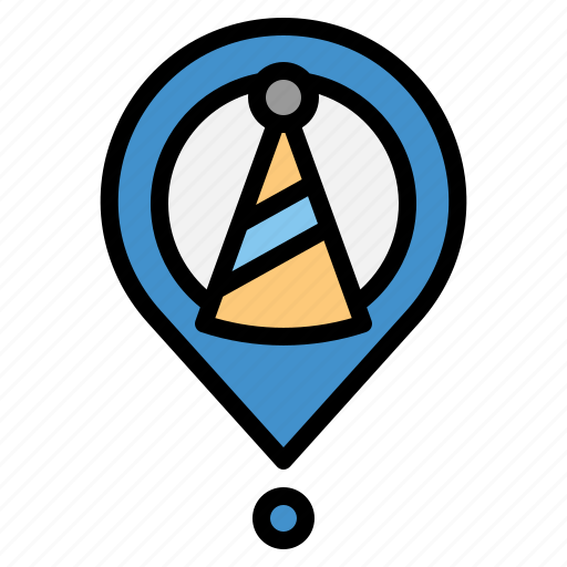 Party, celebration, gps, navigator, map, hat icon - Download on Iconfinder