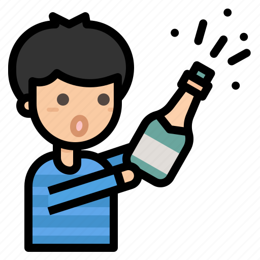 Party, celebration, champagne, bottle, man, new year icon - Download on Iconfinder
