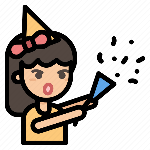 Party, celebration, confetti, birthday, xmas, girl, new year icon - Download on Iconfinder