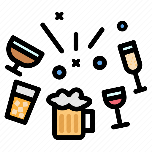 Party, celebration, drinks, alcohol, beverage, glass, cheers icon - Download on Iconfinder