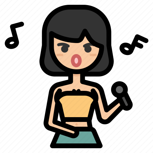 Party, celebration, sing, singer, woman icon - Download on Iconfinder
