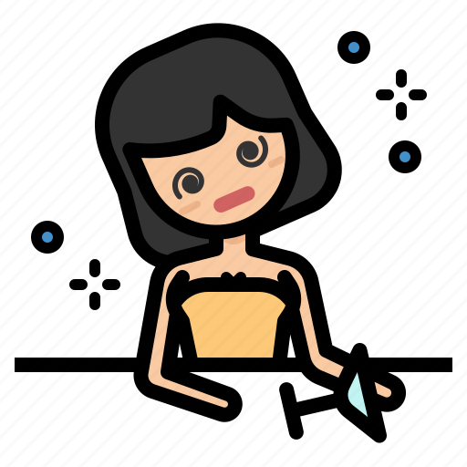 Party, celebration, woman, drunk, alcohol, night club icon - Download on Iconfinder
