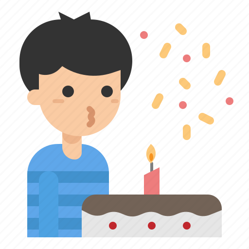 Party, birthday, cake, boy, blow, candle icon - Download on Iconfinder