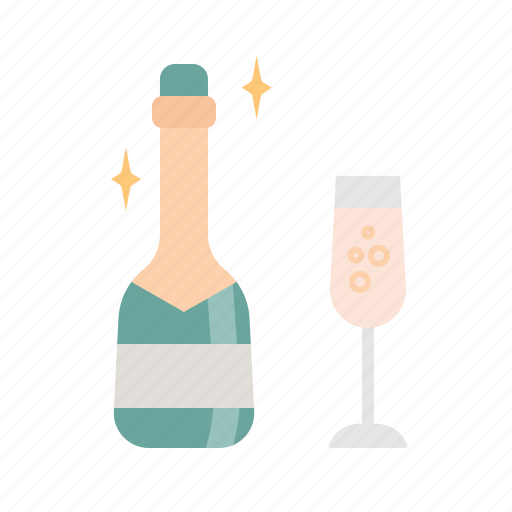 Party, celebration, champagne, bottle, flute, glass icon - Download on Iconfinder