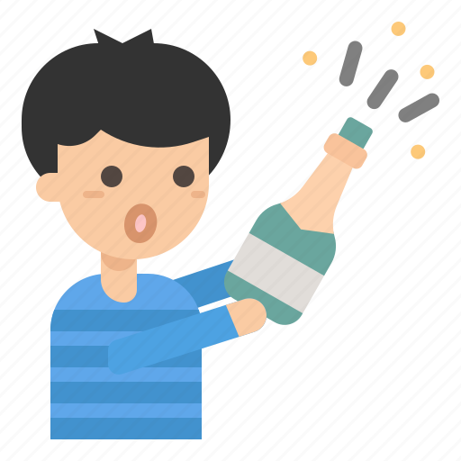 Party, celebration, champagne, bottle, man, new year icon - Download on Iconfinder