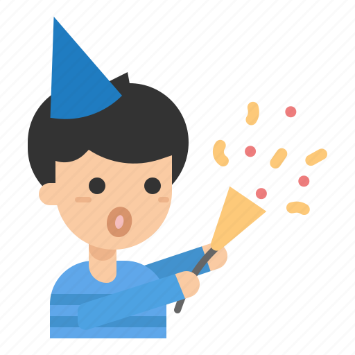Party, celebration, confetti, birthday, xmas, boy, new year icon - Download on Iconfinder