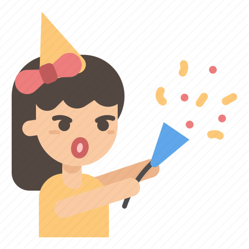 Party, celebration, confetti, birthday, xmas, girl, new year icon - Download on Iconfinder