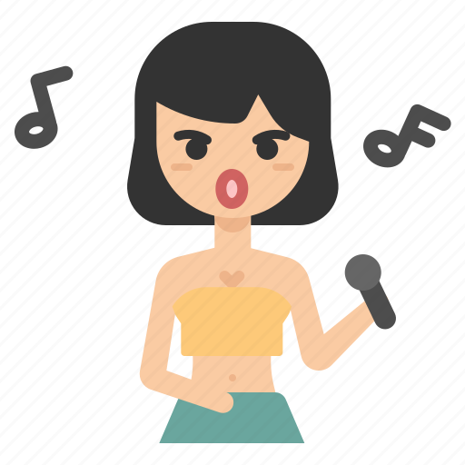Party, celebration, sing, singer, woman icon - Download on Iconfinder