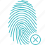 biometric, fingerprint, id, rejected, scan, security, touch 