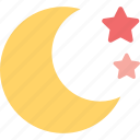 clear, forecast, moon, night, star, weather 