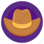 cowboy cap, cowboy hat, high crowned hat, brimmed hat, headwear 