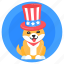 patriotic dog, patriotic puppy, patriotic pet, patriotic animal, creature 